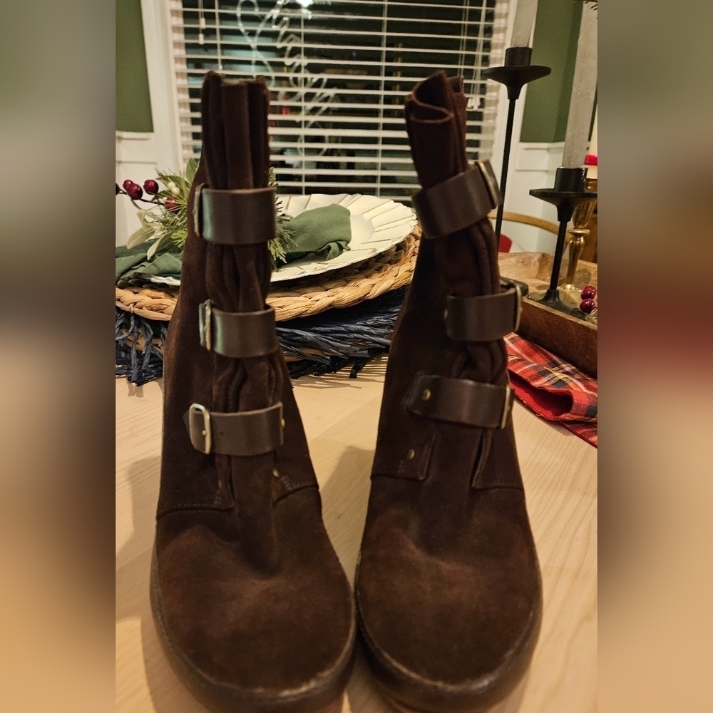 CAMPER Women's Julia Wedges Heels Brown Leather.. Size 7.5 - Picture 9 of 16